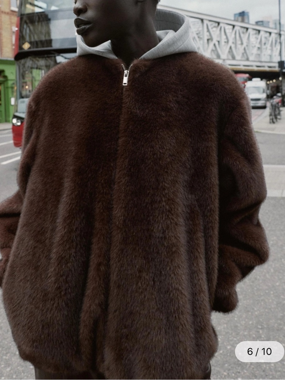 Zara fur bomber jacket - Picture 4 of 5
